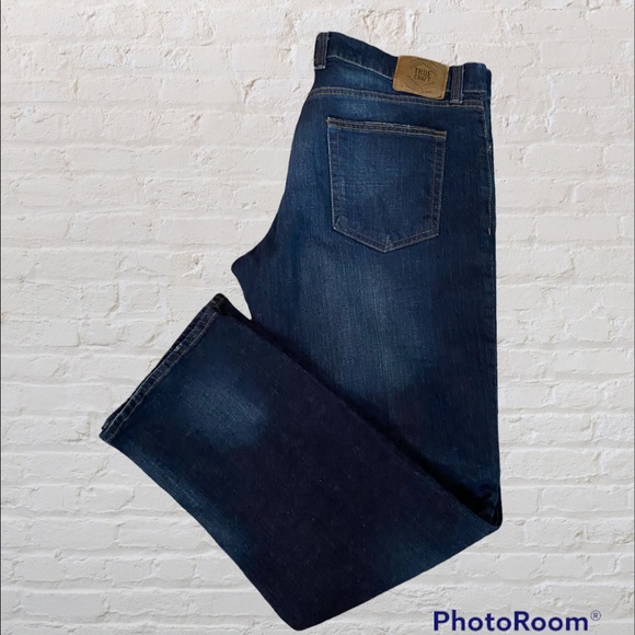TRUE CRAFT Mens Denim Distressed Straight Jeans - Picture 6 of 16